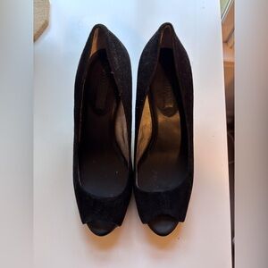 Banana Republic Black Suede Pointed Toe Heels